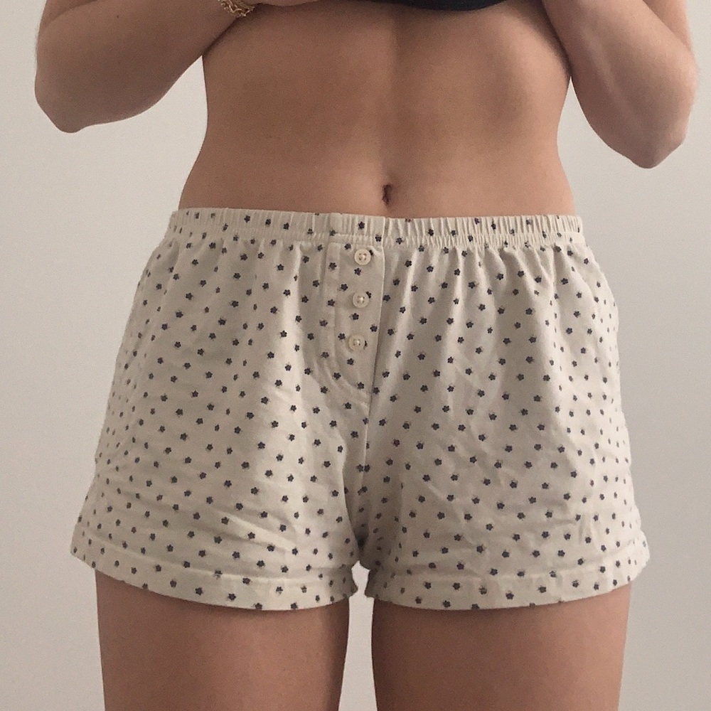 brandy Melville cream floral shorts